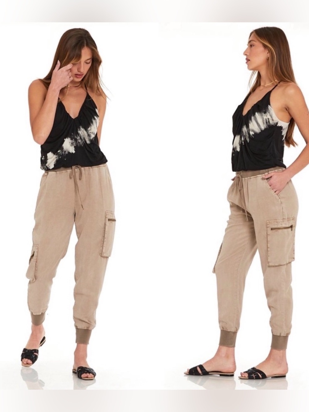 Young Fabulous & Broke YFB Jupiter Cargo Jogger Pants Khaki Sand Tan Baggy